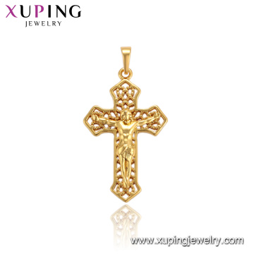 33705 xuping joyería 24k chapado en oro de moda Dubai estilo de lujo religioso cruz colgante